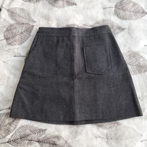 Korean Denim Black Mini Skirt Elastic Back